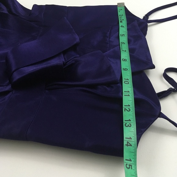 YOANA BARASCHI Indigo Satin Cocktail Dress, Sz 4 - Picture 5 of 8